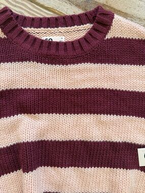 So chunky crewneck striped sweater size m nwt